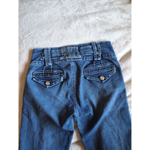Classic blue skinny jeans size 7 with gem stones - Picture 5 of 8